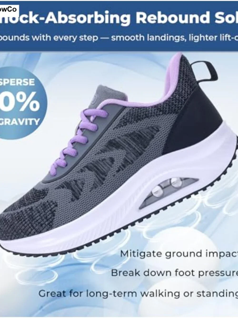 Women's Wide Arch Support Walking Shoes Plantar Fasciitis Sneakers Comfort